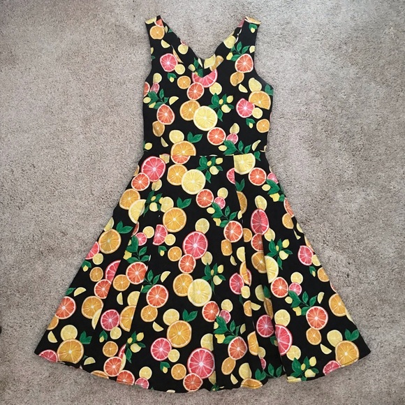 black citrus print dress - Picture 2 of 5